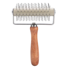 El mejor amigo del pastelero, perforador de masa para pizza para creaciones caseras perfectas, rodillo perforador de masa para pizza, mango de madera