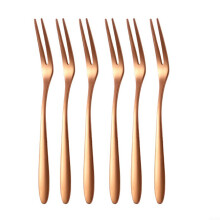 Stainless Steel Mini Forks 6Piece Rose Gold Food Picks For Snacks Desserts Sushi And Entertaining