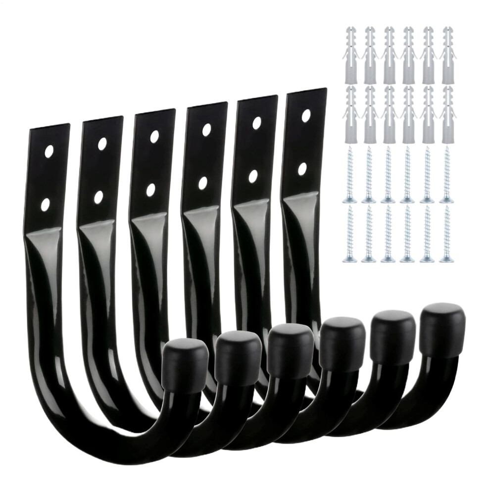 J Hooks Set Of 6 Assorted Heavy Duty Utility Hooks For Garage Wall Mount Organization 9119770333940