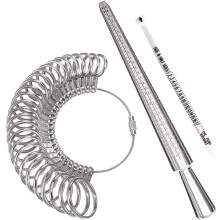 Mesure précise des doigts, baguiers réutilisables et robustes, mandrin en acier (27 pièces), ruban flexible pour bagues, idéal pour la création