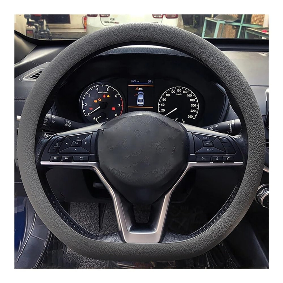 Silicone Steering Wheel Cover Universal Antislip Breathable Protector Elastic Soft Dark/Gray 9323874562001