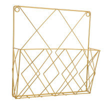 Vintage Iron Wall Mounted Magazine Holder Rack Multifunctional Sturdy Shelf Organizer For Home Office Storage