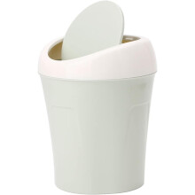 Eleganter Mini-Abfalleimer für den Schreibtisch, kompakter Mülleimer mit Schwingdeckel für Büro, Badezimmer und Schlafzimmer (Farbe C)