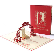 LZHLMCL Greeting Card Paper Chinese Valentine's Day Wedding Invitation 3D Threedimensional Wedding Invitation Letter Wedding Invitation Card