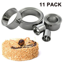 Ensemble d'emporte-pièces ronds en acier inoxydable, ustensiles de pâtisserie robustes avec bords roulés pour pâte à gâteaux, biscuits et