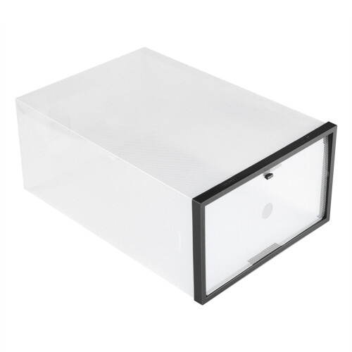 Multi-purpose Storage with Easy to Install Functionality and Stackable Box Design, Transparent Box Body Clear Drawer for Shoe Storage Organizer, Folda 1