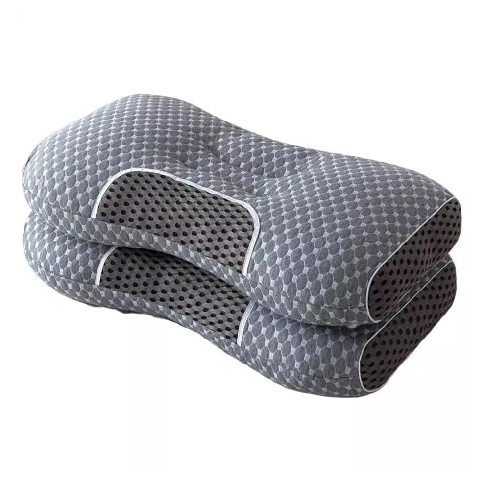 Grey Pain Relieving Memory Foam Pillows 2 Pack Orthopaedic Ergonomic Design For Side Sleepers Neck Shoulder Support