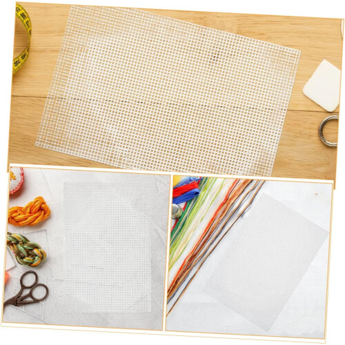Plastic Canvas Sheets 6Pack for Cross Stitch Hand Stitching Embroidery DIY Precise Layout Portable Rigid Mesh Pads 1