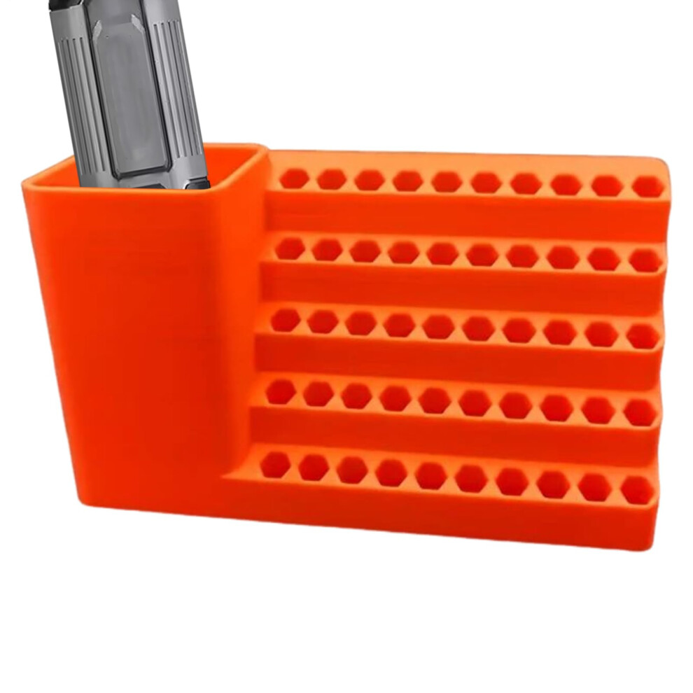 Screwdriver Bits Storage, Precision Drill Holder, Abs Plastic Bit Rack, Antislip Slots, Pegboard Frame, 50Hole Organizer 9119770336132