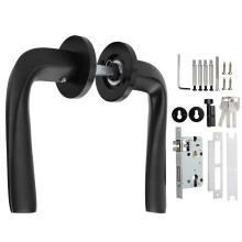 Moderne klassisk matsort design, sorte dørhåndtag i aluminium til indvendige passagedørsbeslag, holdbart ergonomisk dørtilbehør, høj kvalitet