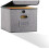 Efficient File Organizer Box, Letter Size Collapsible Design with Decorative Linen Storage for Hanging Filing Folders and Various Documents, Upgraded 1