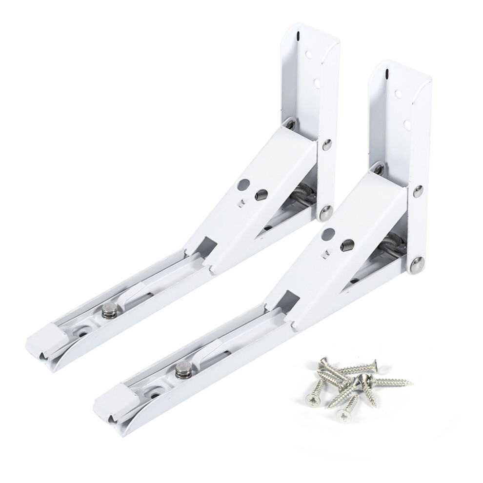Folding Shelf Bracket Wall Mounted, Heavy Duty Triangle Shelf Brackets For Bench Table Spring Loaded Support Space Saving Folding Table Hinge With Scr 9554910119280