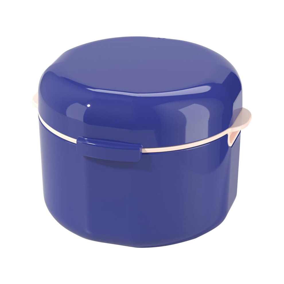 Strainer Basket Denture Soaking Container with Drainage Design, Travel Denture Cleaning Case with Portable Hollow Double Layer, Complete Efficient Den