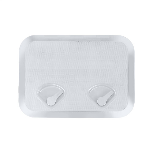 Boot hatch, rectangular deck hatch, weatherproof sealing, ABS  PC, reliable marine accessory, 44 x 31.5 cm white