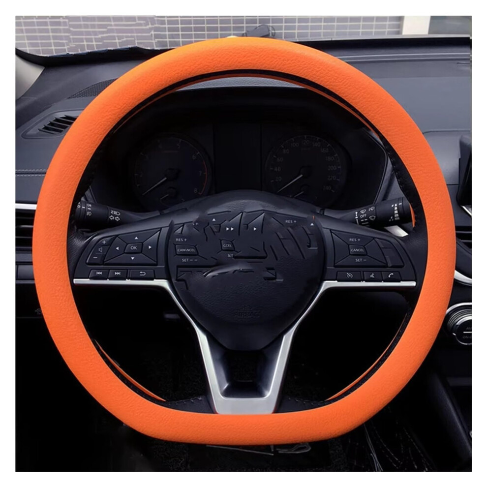 Universal Silicone Steering Wheel Cover Nonslip Elastic Grip Dshaped Car Protector Orange 9119770338051