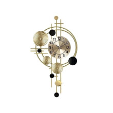 Wall Clock Universal Modern Art Deco Metal Frame Gold Tone Home Decor