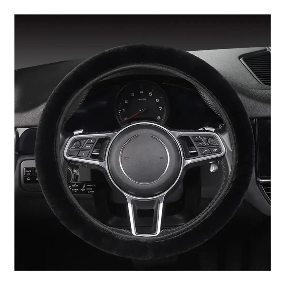 Car Steering Wheel Cover 38Cm Plush Fleece Winter Warm Comfort Scratch Protection For Cars 9323874563732