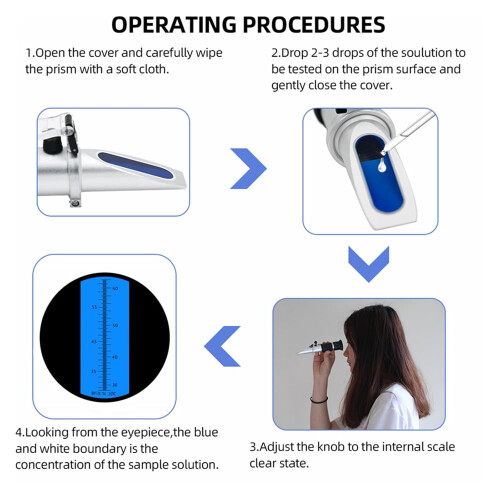 Digital Refractometer ATC Auto Temperature Compensation 2862% Sugar Range Handheld Densimeter For Beer Wine Juice 2