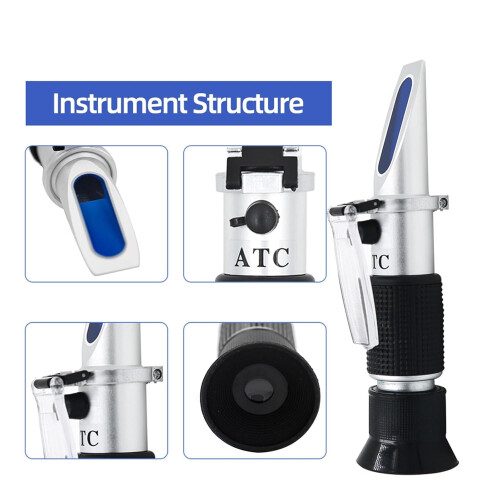Digital Refractometer ATC Auto Temperature Compensation 2862% Sugar Range Handheld Densimeter For Beer Wine Juice 1