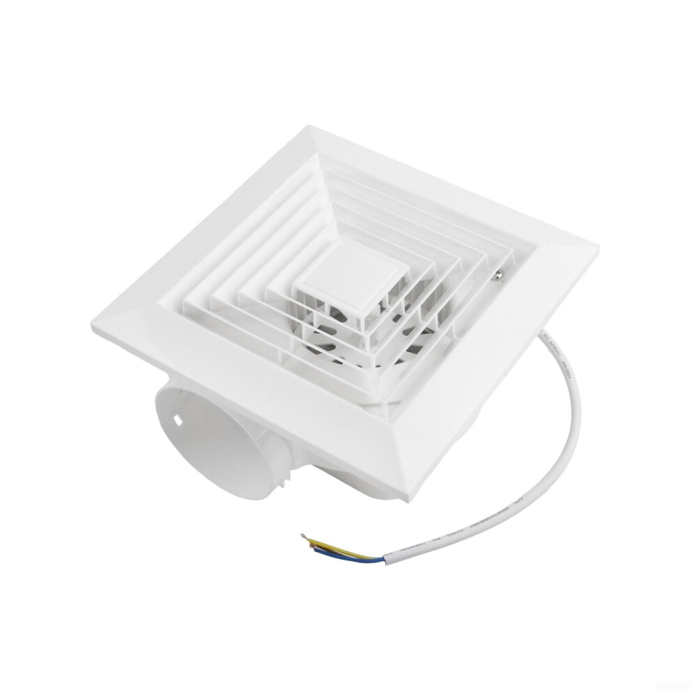 Integrated Ceiling Ventilation Fan For Household Kitchen And Bathroom, 20X20cm, White Abs, Energy Efficient Design 9119770337931