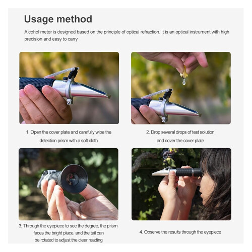 Refractometer Hydrometer For Wort Beer Wine Grape Sugar 040% Brix Alcohol Tester Kit Durable 1