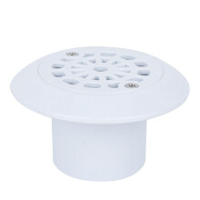 Ralo de piso com estrutura de rotação interna, à prova de vazamentos, em PVC, para banheiros. Fácil instalação, grelha anti-entupimento, design