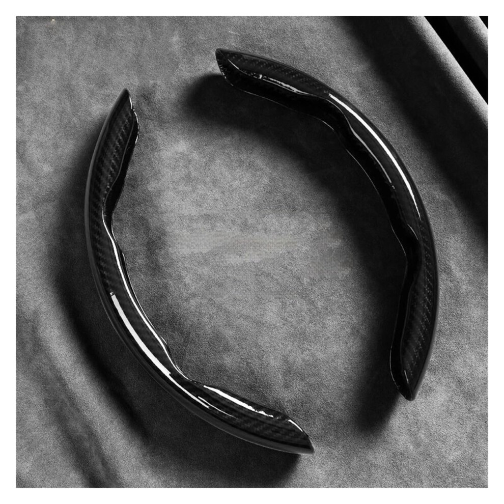 Steering Wheel Cover 2Pcs Nonslip Carbon Fiber Silicone For Tesla Model 3 Y S X Black 9001264494308