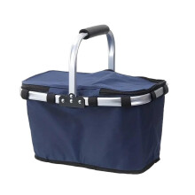 Picnic Basket Foldable Outdoor Portable Large Capacity Blue For Picnics And Shopping