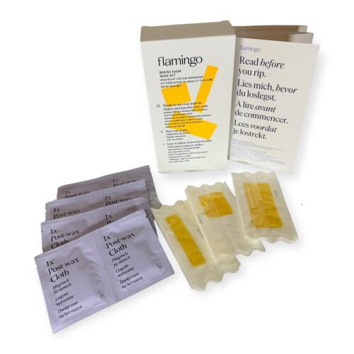 Flamingo Bikini Hair Wax Kit 24 Strips Sensitive