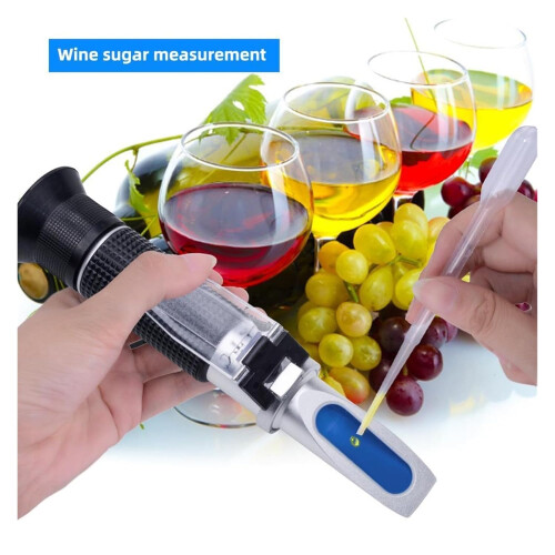 Digital Brix Refractometer Hydrometer 3In1 Handheld Grape & Alcohol Refractometer With Baume And W25V/V Scales 1