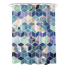 Abstrakter geometrischer Duschvorhang, leuchtende Farben, 183 x 183 cm, wasserdicht, künstlerisches Flair für Zuhause, Studentenwohnheim, Schule,