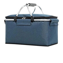 Picnic Basket Portable Foldable With Handle Insulated For Picnics Camping Travel