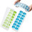 KEPLIN Silicone Ice Cube Trays with Non Spill Lids, 2 Pack, Mixed 1
