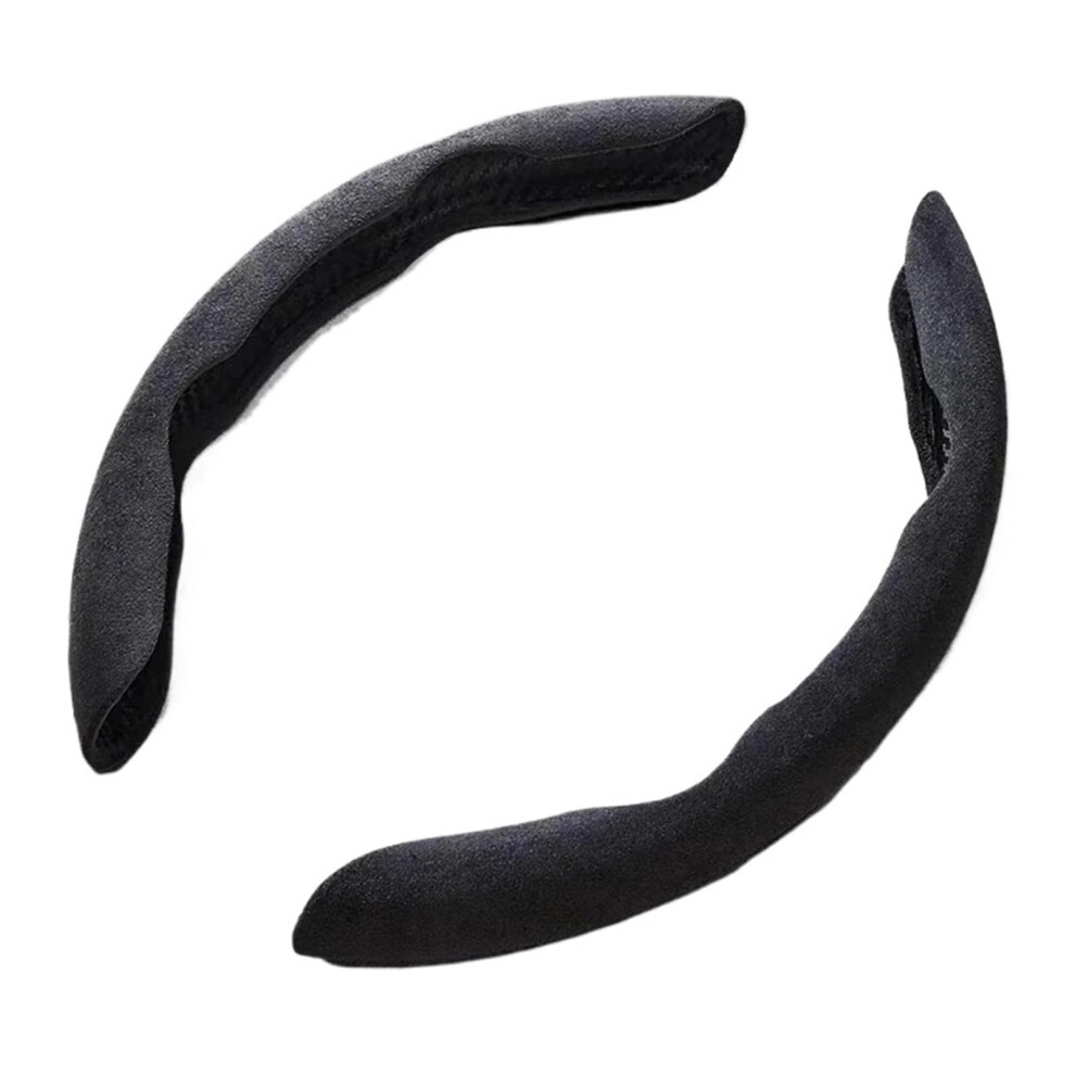 Leather Steering Wheel Cover Nonslip Comfortable Grip Allseason Car Steering Wheel Protector Black 9119770339935