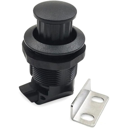 Compact rotary latch with push button for easy access in cabinets and cupboards (silver) 1