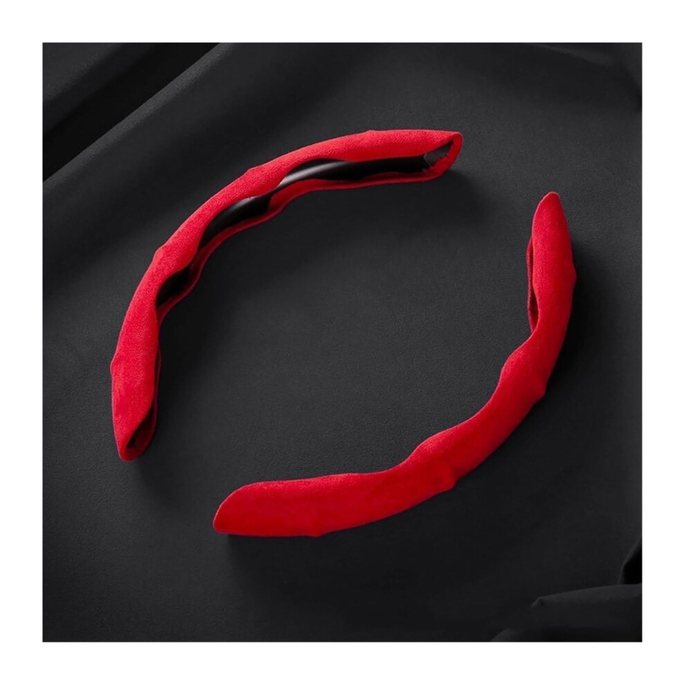 Suede Steering Wheel Cover For Octavia With Nonslip Grip And Allseason Comfort Red 9119770340436