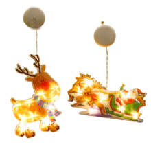 Décorations de Noël tout-en-un, cadre en plastique transparent, lumières LED blanc chaud, fonctionne sur piles, pour une utilisation intérieure