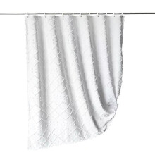 Minimalistischer Duschvorhang, luxuriöse geometrische Spitze verleiht Ihrem Badezimmerdekor moderne Eleganz, strukturiertes wasserdichtes Gewebe