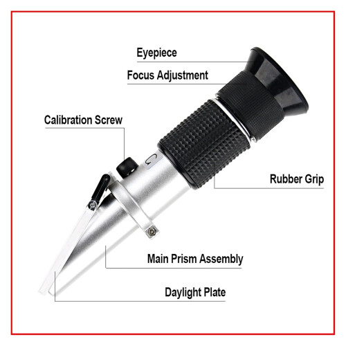 Refractometer Handheld ATC 050% Sugar Concentration Meter Densimeter Saccharimeter Sugar Tester 1