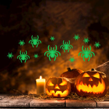 Spooky Elegance, Halloween Lichtgevende Pompoenstickers, Waterdichte en Verwijderbare Decoratie voor Raam, Muur, Deur, Niet-giftige Artikelen voor