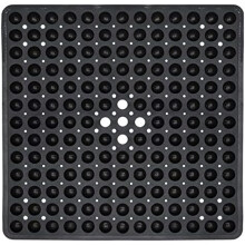 Vierkante douchemat, antislip - Antisliptechnologie, gezondheidsvriendelijke materialen, sterke zuignappen, transparant blauw, 53 x 53 cm, perfect