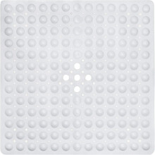 Luxe douchecomfort: vierkante antislipmat met sterke zuignappen, duurzame douchemat met afvoergaten, gestructureerd oppervlak voor extra grip.