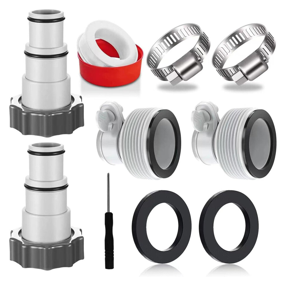 Threaded Hose Adapter Kit Pvc Material For 1.5 And 1.25 Inch Hoses Clamp Pipe Connector Set For Filter Pump Salt System 9001264498436