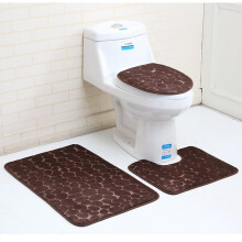 Extra dikke badkamertapijtset, microvezel bovenzijde zorgt voor zachtheid en snelle droging, 3-delige set met memory foam matten en antislip