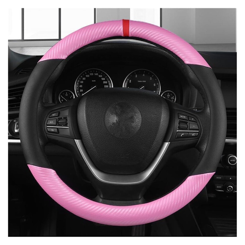 Leather Steering Wheel Cover 15 Inch Universal Nonslip Breathable Pu Leather For All Seasons Light 9119770340504