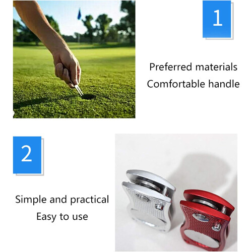 Training Divot Tool  Tool Putting Green Fork Marker Tool Including silver 2