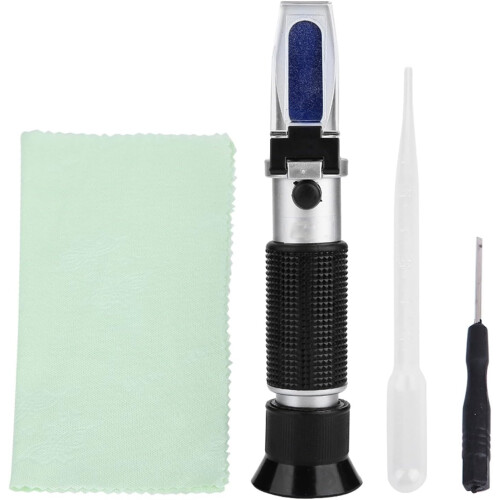 Aluminum Body Brix Refractometer 032% Brix Range ATC Automatic Temperature Compensation Soft Eyepiece For Beer And Wine 2