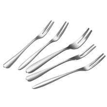 304 Stainless Steel Fruit Forks, DoubleProng Extended Head, NoJuiceSpill Design, Smooth Handle