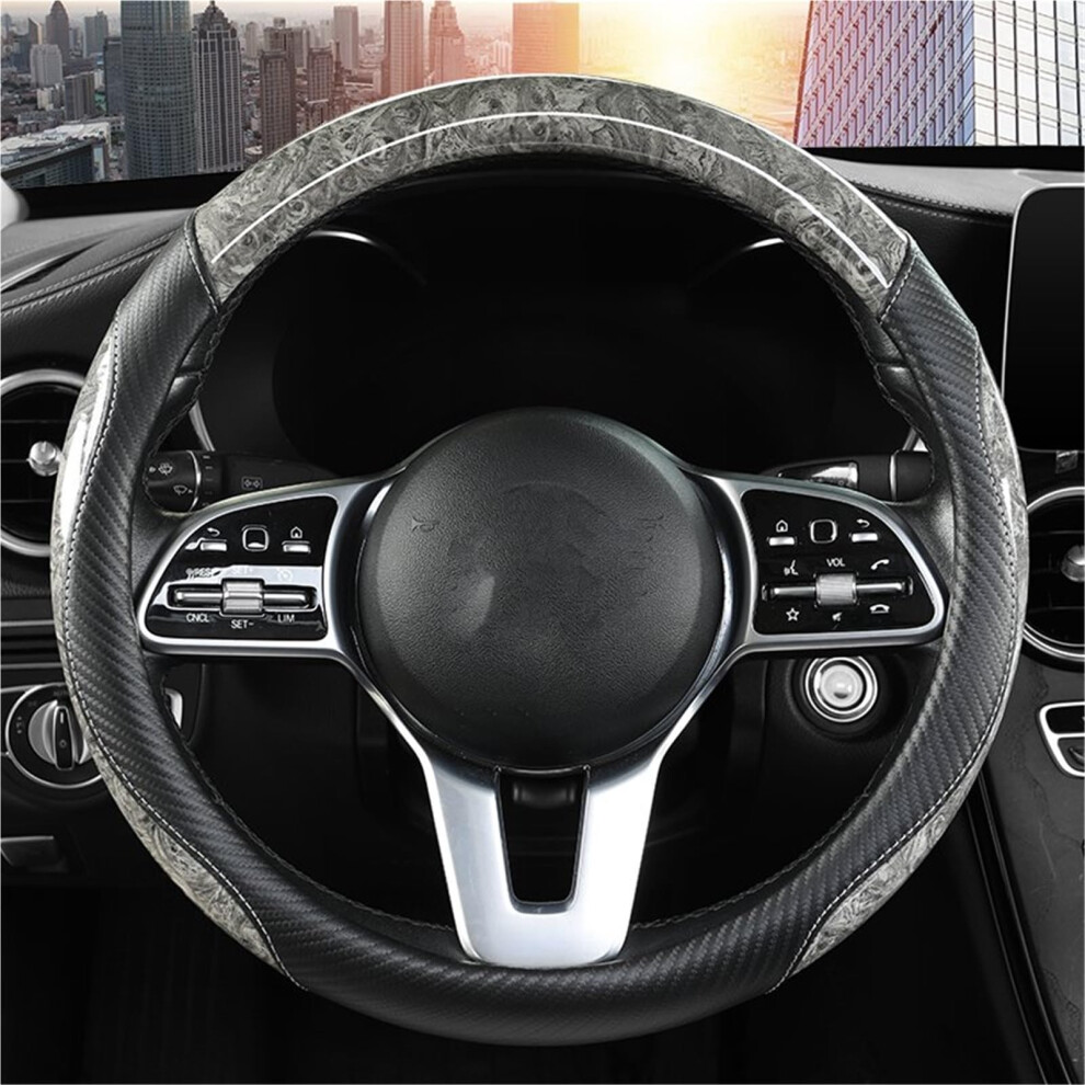 Car Steering Wheel Cover With Nonslip Grip, Wood Four Seasons Use, Peach/Grain/Gray 9119770337610