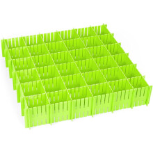 Divisori per cassetti a griglia verde, set da 16 pezzi, robusti e durevoli, in materiale di alta qualità per cucina, camera da letto, ufficio,